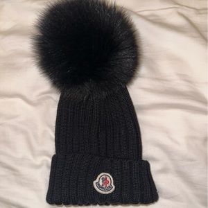 authentic black moncler beanie